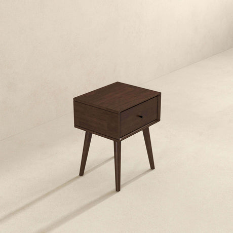 Avery Solid Wood Walnut Night Stand with Single Drawer by Ashcroft Imports at Eve Furniture