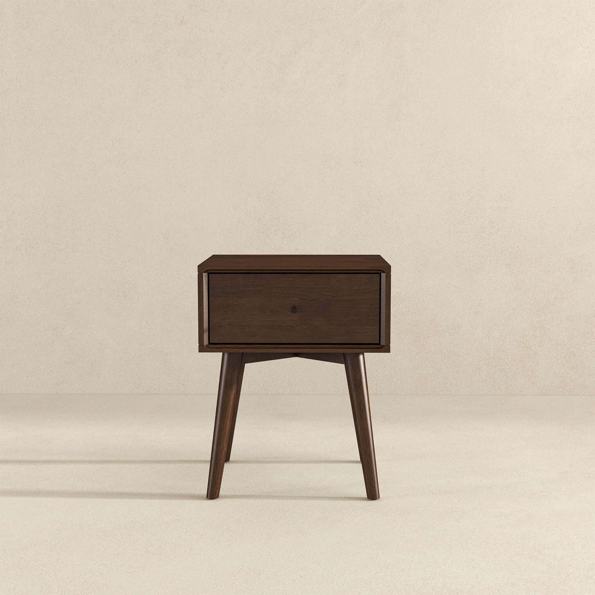 Avery Solid Wood Walnut Night Stand with Single Drawer by Ashcroft Imports at Eve Furniture