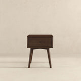 Avery Solid Wood Walnut Night Stand with Single Drawer by Ashcroft Imports at Eve Furniture