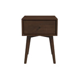 Avery Solid Wood Walnut Night Stand with Single Drawer by Ashcroft Imports at Eve Furniture