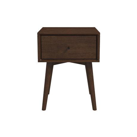 Avery Solid Wood Walnut Night Stand with Single Drawer by Ashcroft Imports at Eve Furniture