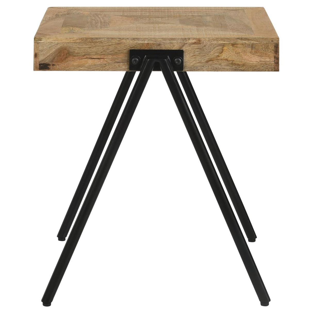 Avery Square End Table with Metal Legs Natural/Black