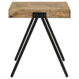 Avery Square End Table with Metal Legs Natural/Black