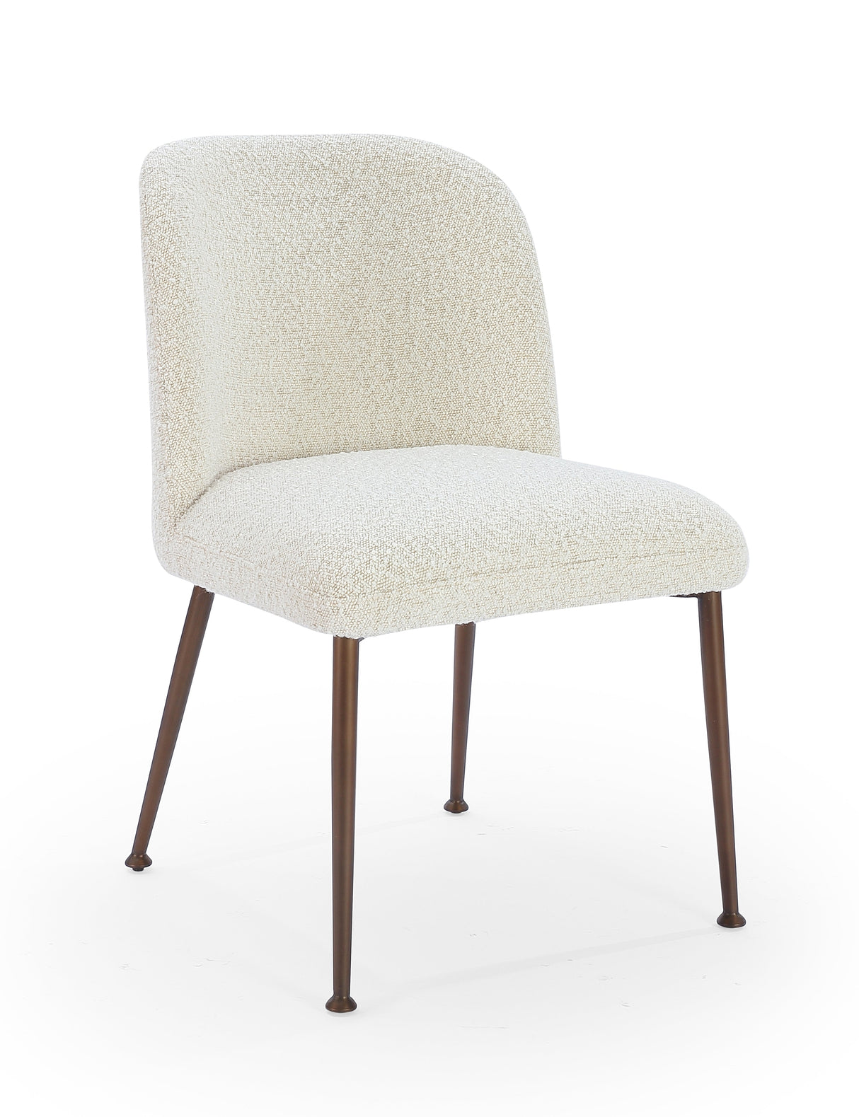 Avery Upholstered Dining Chair in Ricotta Boucle and Bronze Metal (Set of 2) by Modus Furniture at Eve Furniture