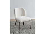 Avery Upholstered Dining Chair in Ricotta Boucle and Bronze Metal (Set of 2) by Modus Furniture at Eve Furniture