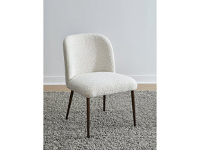 Avery Upholstered Dining Chair in Ricotta Boucle and Bronze Metal (Set of 2) by Modus Furniture at Eve Furniture