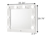 Avery White Vanity Set w/LED Mirror & Stool
