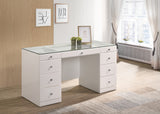 Avery White Vanity Set w/LED Mirror & Stool