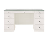 Avery White Vanity Set w/LED Mirror & Stool
