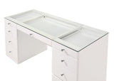 Avery White Vanity Set w/LED Mirror & Stool