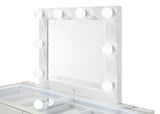 Avery White Vanity Set w/LED Mirror & Stool