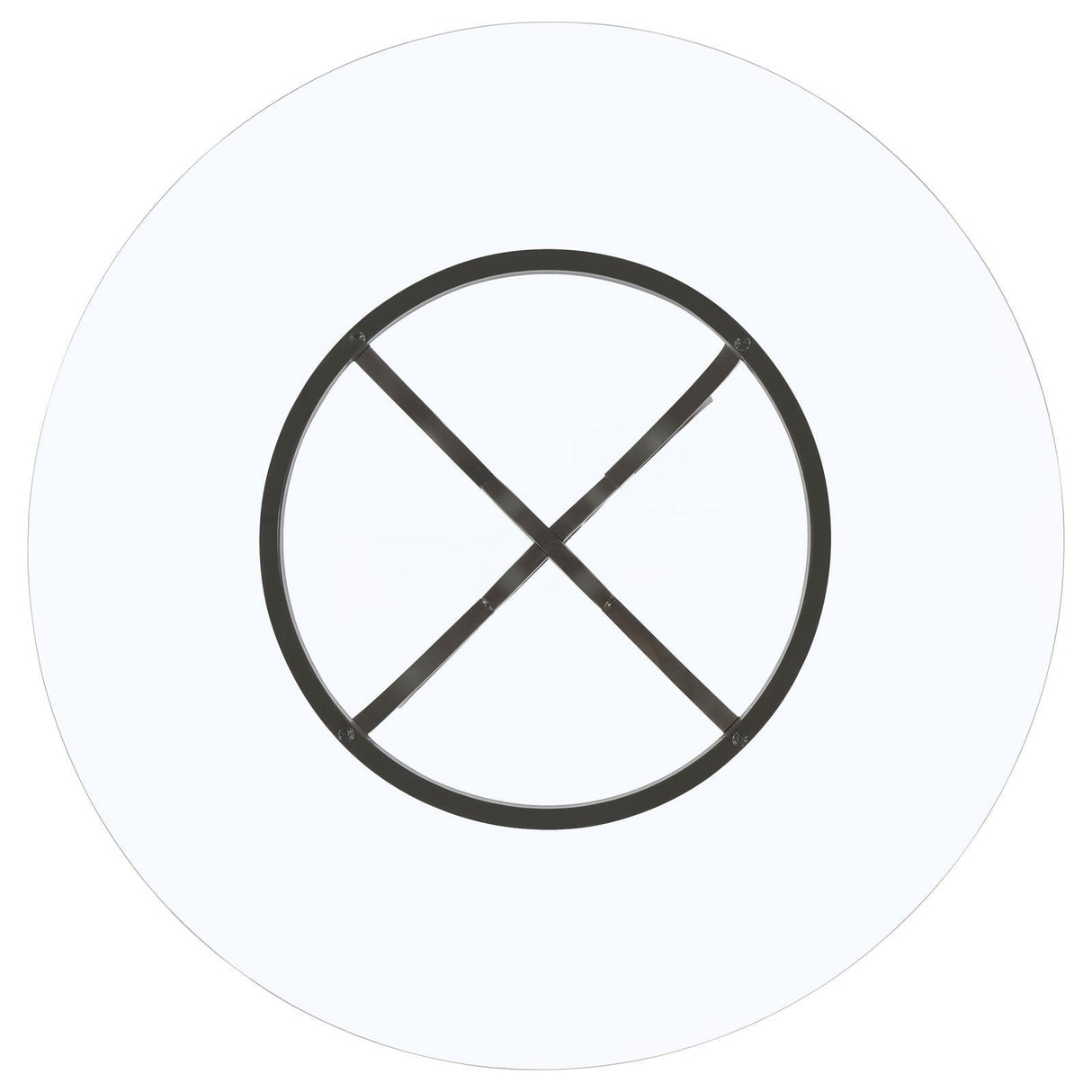 Aviano Clear and Gunmetal 48" Round Glass Top Dining Table by Coaster at Eve Furniture