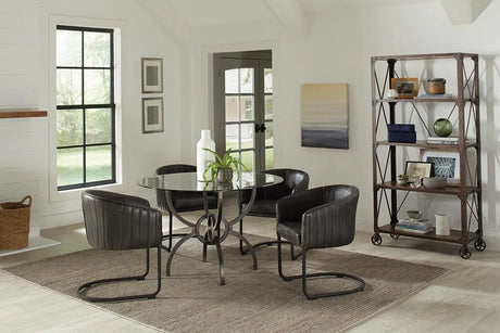 Aviano Gunmetal Dining Table Base by Coaster at Eve Furniture