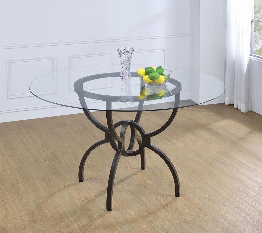 Aviano Gunmetal Dining Table Base by Coaster at Eve Furniture