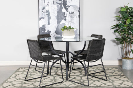 Aviano Gunmetal/Brown 5-Piece Dining Set by Coaster at Eve Furniture