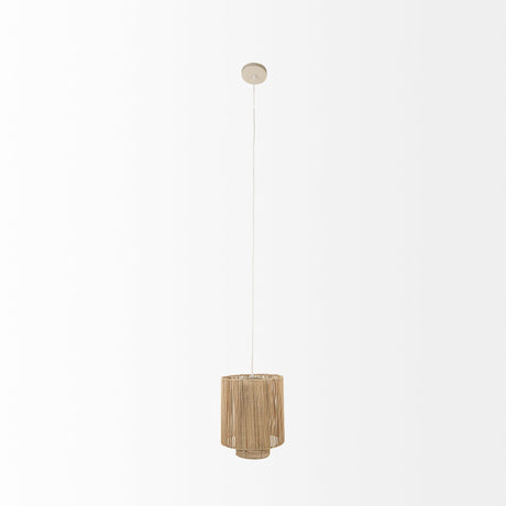 Aviario Natural Cane Cylindrical Pendant Light by Mercana at Eve Furniture