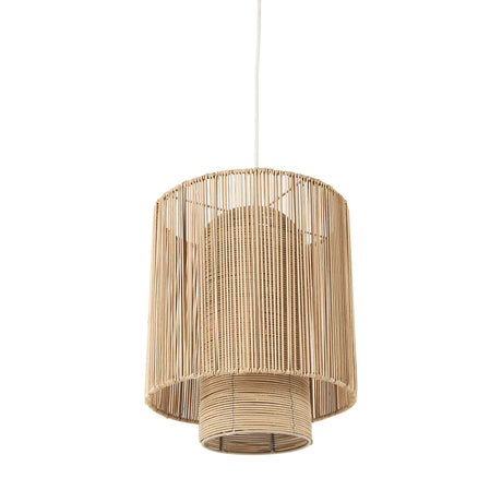 Aviario Natural Cane Cylindrical Pendant Light by Mercana at Eve Furniture