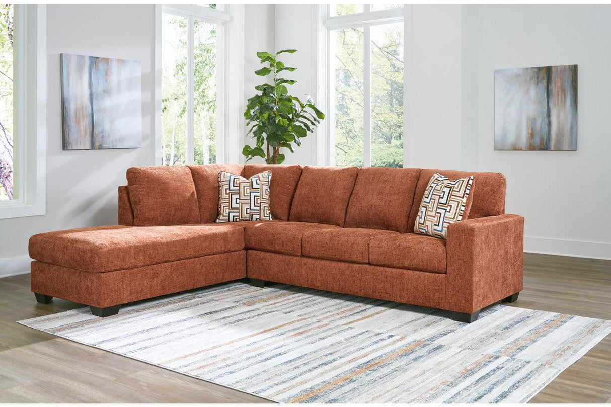 Aviemore Spice 2-Piece Left Arm Facing (LAF) Chaise Sectional by Ashley at Eve Furniture