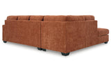 Aviemore Spice 2-Piece Left Arm Facing (LAF) Chaise Sectional by Ashley at Eve Furniture