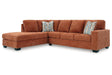 Aviemore Spice 2-Piece Left Arm Facing (LAF) Chaise Sectional by Ashley at Eve Furniture