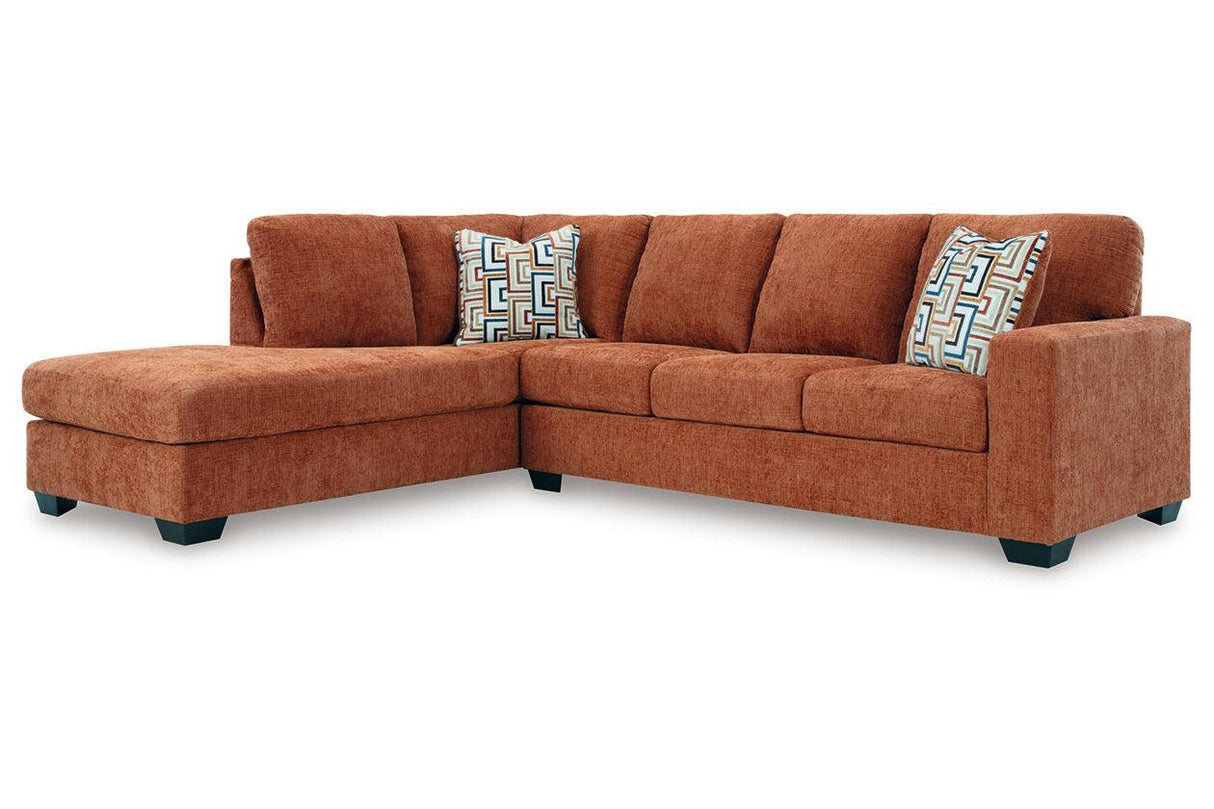 Aviemore Spice 2-Piece Left Arm Facing (LAF) Chaise Sectional by Ashley at Eve Furniture
