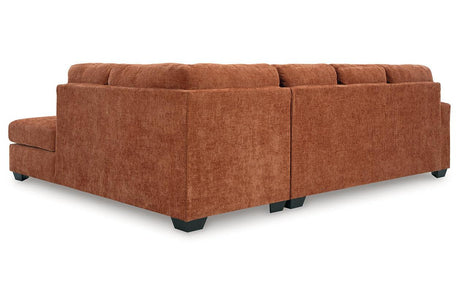 Aviemore Spice 2-Piece Right Arm Facing (RAF) Chaise Sectional by Ashley at Eve Furniture