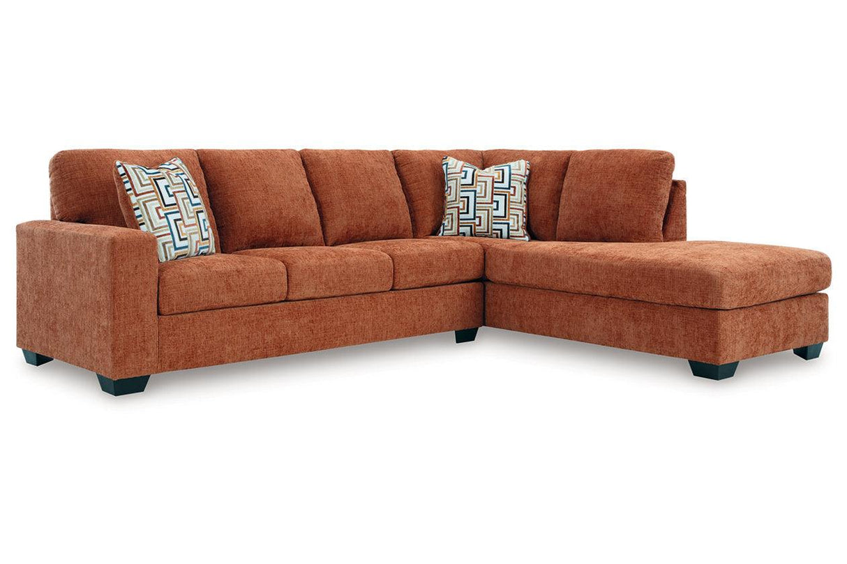 Aviemore Spice 2-Piece Right Arm Facing (RAF) Chaise Sectional by Ashley at Eve Furniture