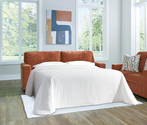 Aviemore Spice Queen Sofa Sleeper by Ashley at Eve Furniture