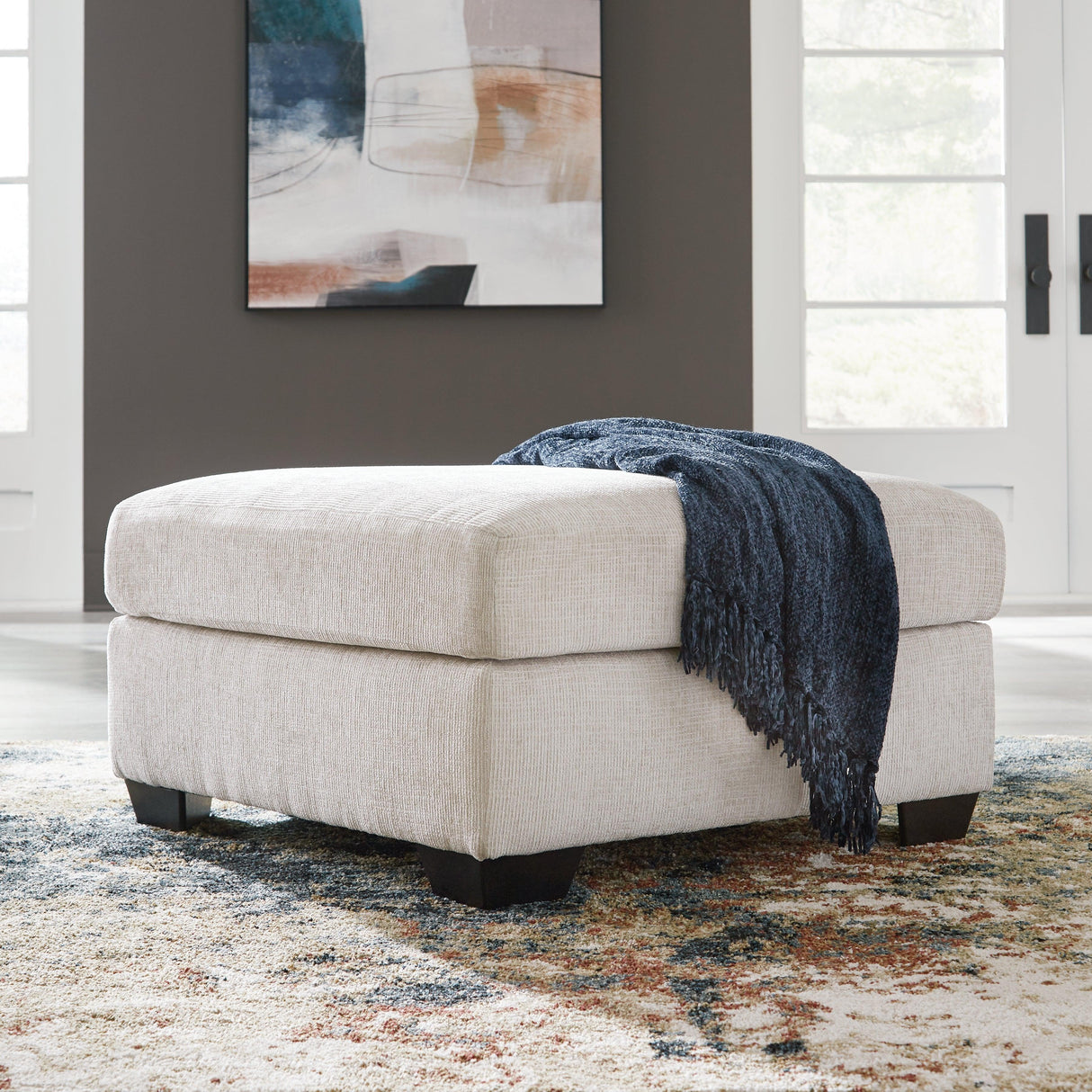 Aviemore Stone Oversized Accent Ottoman by Ashley at Eve Furniture