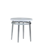 Avilla Round End Table White/Chrome