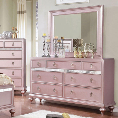 Avior Rose Gold Mirror by Furniture of America at Eve Furniture