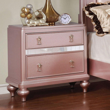 Avior Rose Gold Night Stand by Furniture of America at Eve Furniture