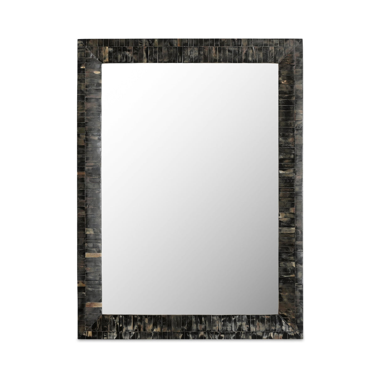 Avis Black Horn Inlay Mirror by MOES at Eve Furniture