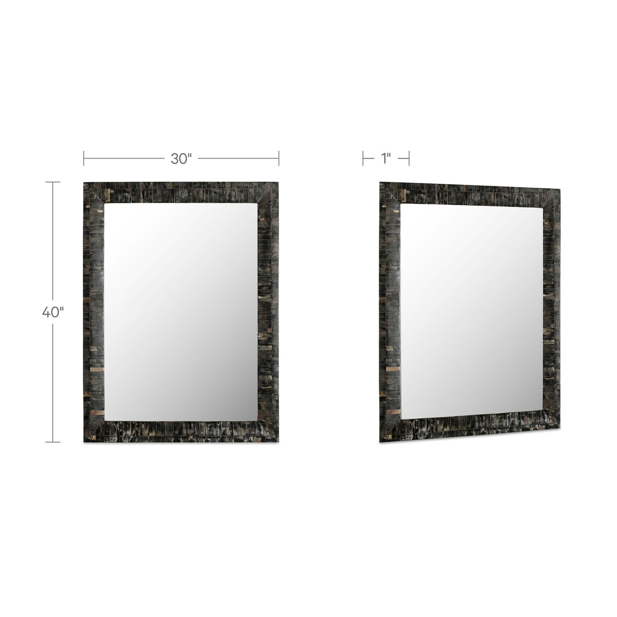 Avis Black Horn Inlay Mirror by MOES at Eve Furniture