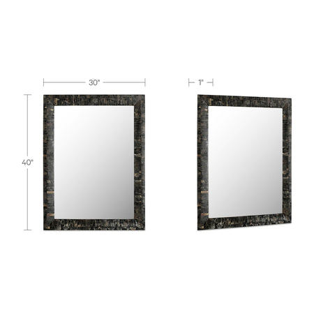 Avis Black Horn Inlay Mirror by MOES at Eve Furniture