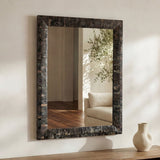 Avis Black Horn Inlay Mirror by MOES at Eve Furniture