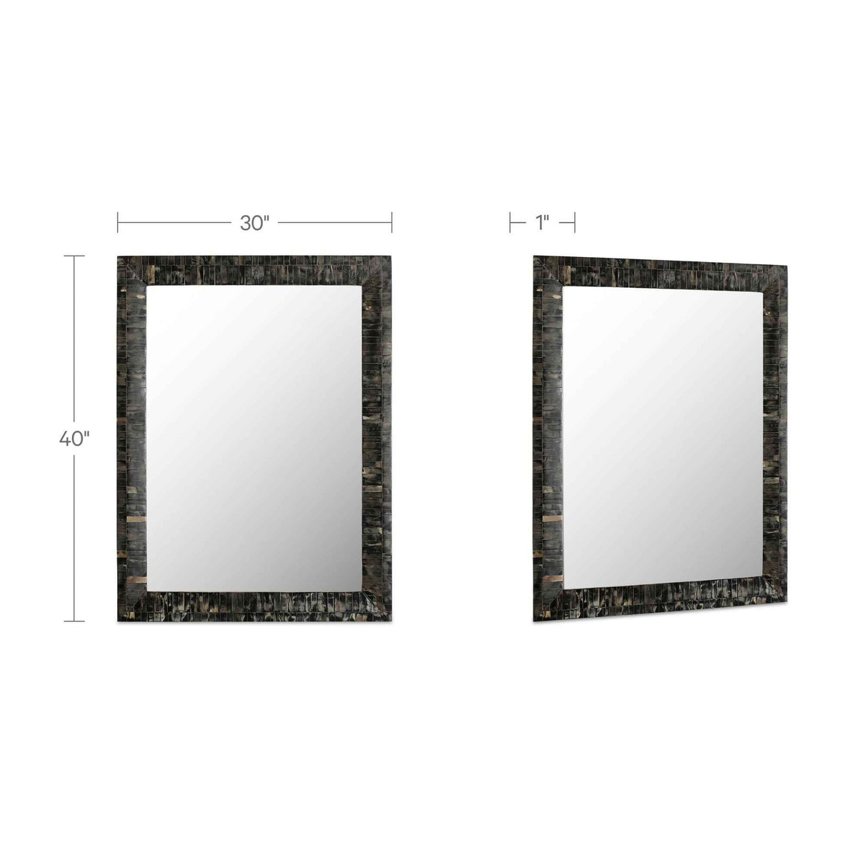 Avis Black Horn Inlay Mirror