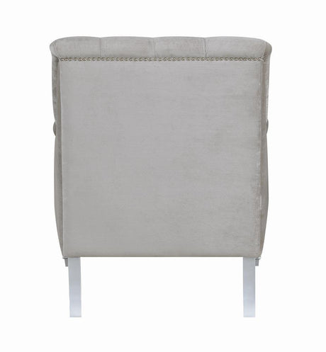 Avonlea Gray Sloped Arm Tufted Chair by Coaster at Eve Furniture