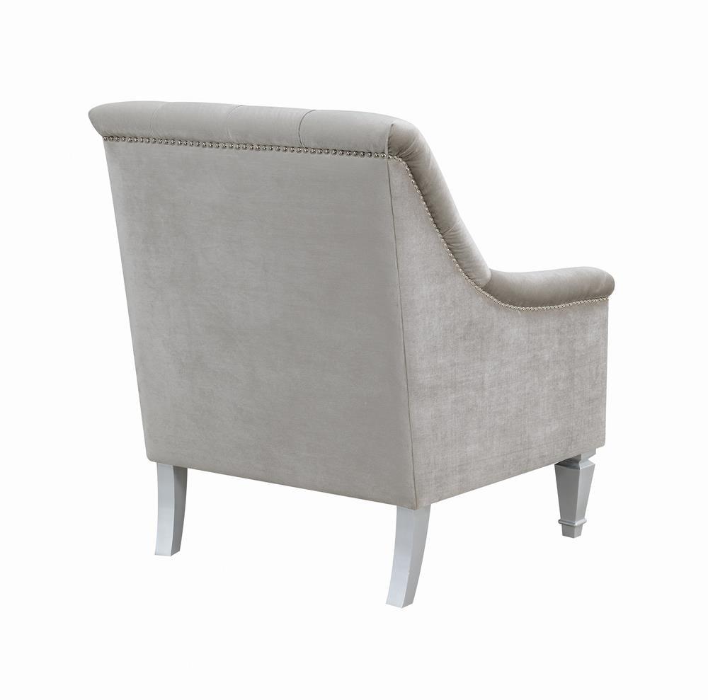 Avonlea Gray Sloped Arm Tufted Chair by Coaster at Eve Furniture