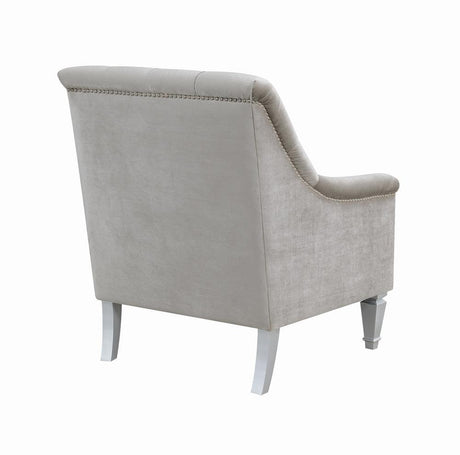 Avonlea Gray Sloped Arm Tufted Chair by Coaster at Eve Furniture