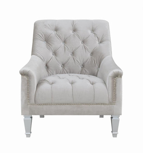 Avonlea Gray Sloped Arm Tufted Chair by Coaster at Eve Furniture