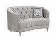 Avonlea Gray Sloped Arm Tufted Loveseat by Coaster at Eve Furniture