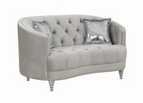 Avonlea Gray Sloped Arm Tufted Loveseat by Coaster at Eve Furniture