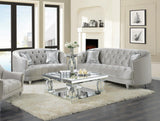 Avonlea Gray Sloped Arm Tufted Loveseat by Coaster at Eve Furniture
