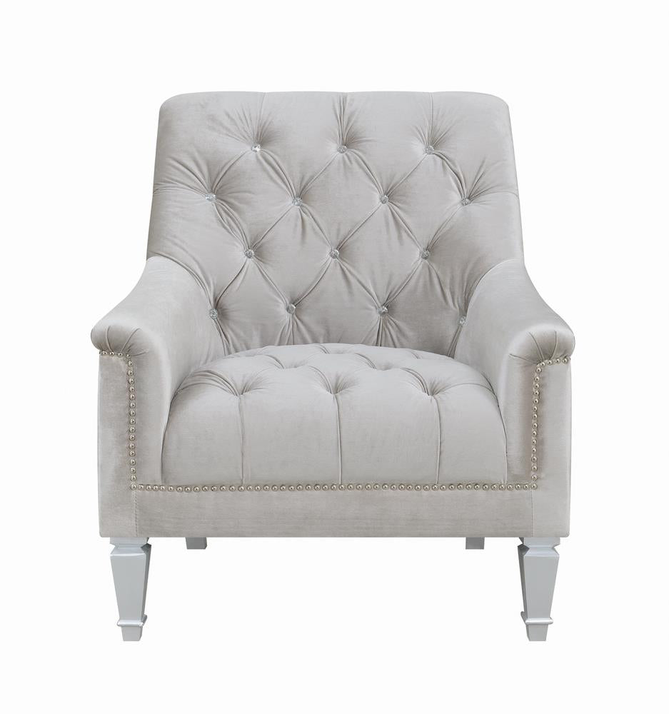 Avonlea Gray Sloped Arm Tufted Chair