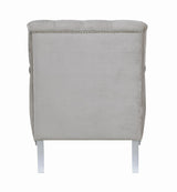 Avonlea Gray Sloped Arm Tufted Chair