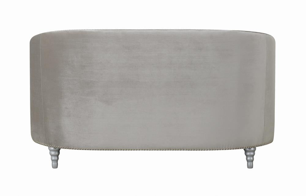 Avonlea Sloped Arm Tufted Loveseat Gray