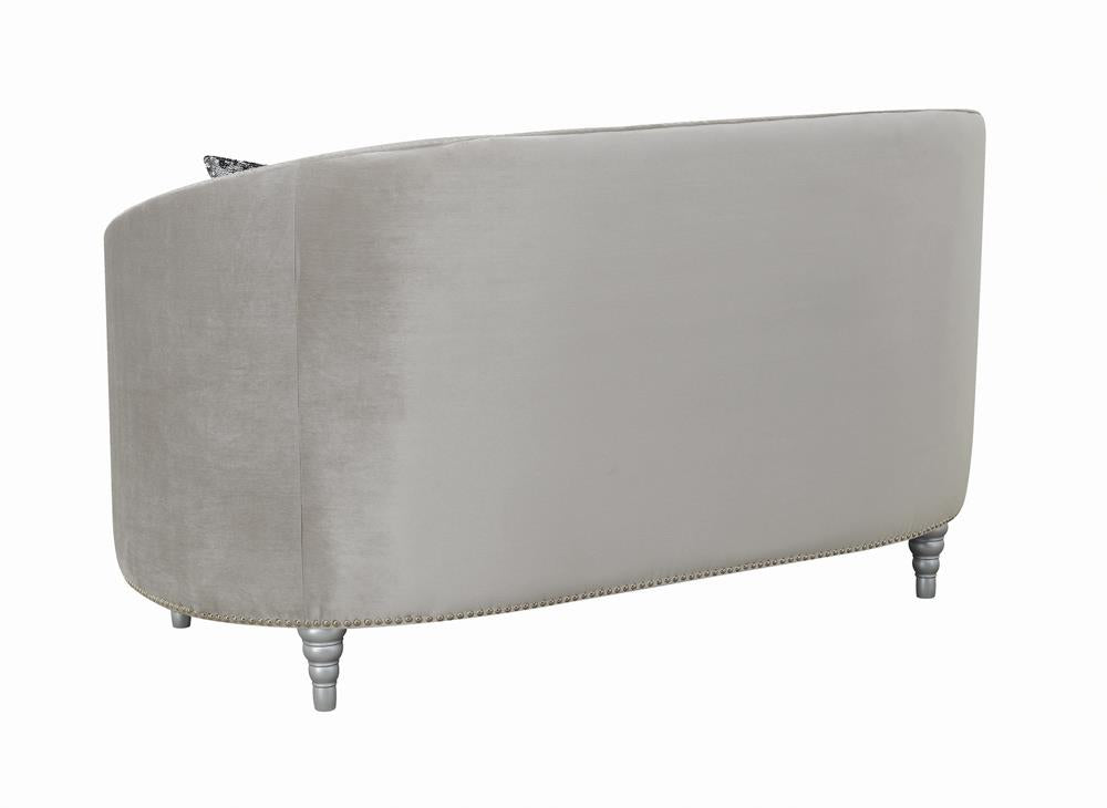 Avonlea Sloped Arm Tufted Loveseat Gray