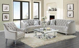 Avonlea Sloped Arm Tufted Loveseat Gray