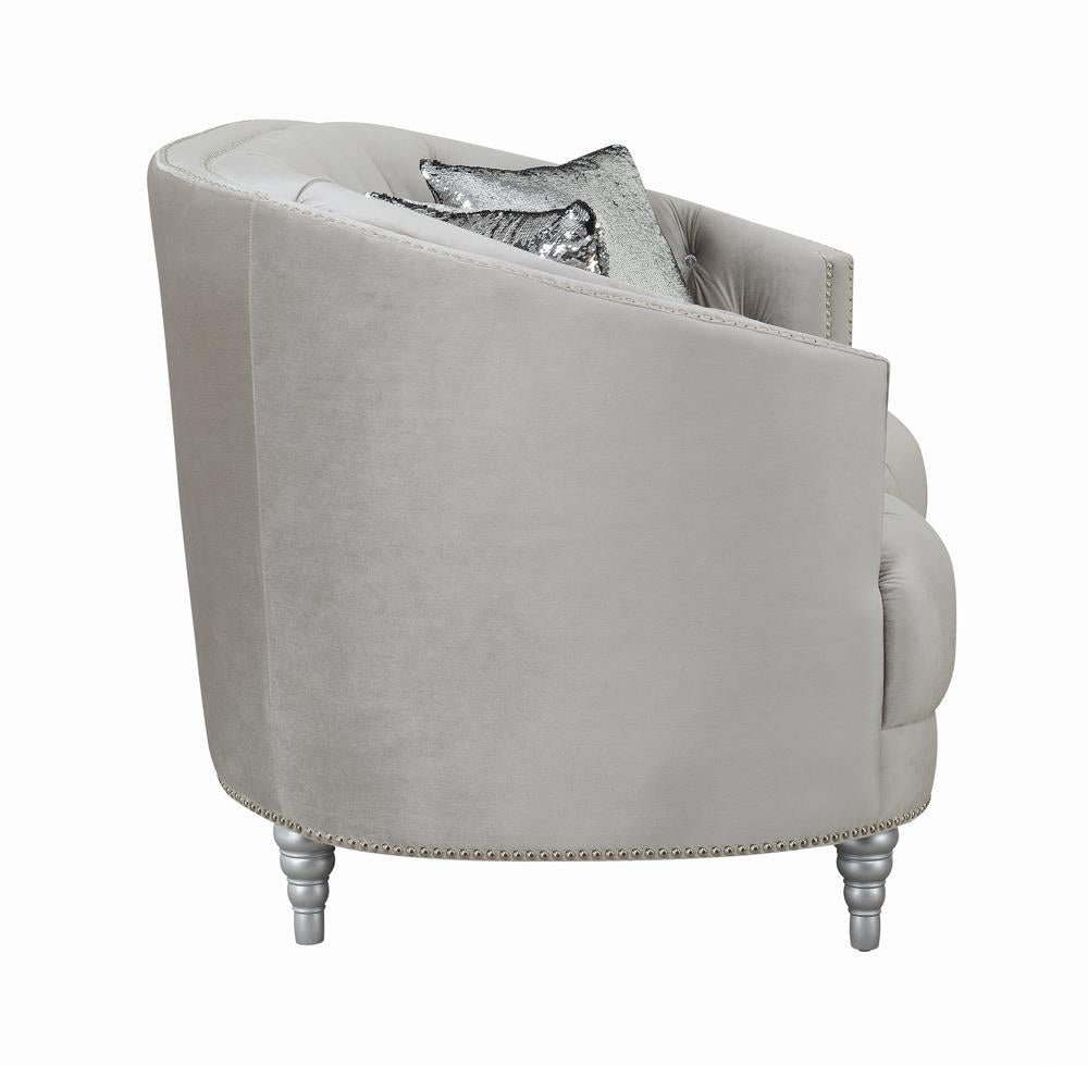 Avonlea Sloped Arm Tufted Sofa Gray